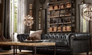 Un Salon alliant modernité et une déco Steampunk style