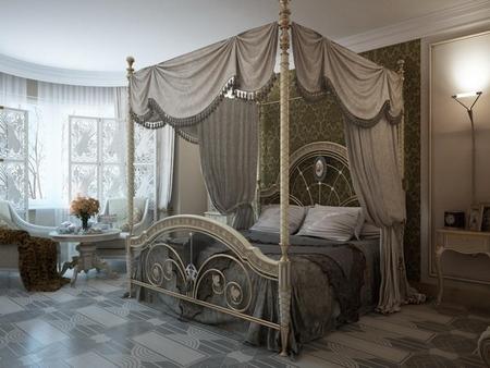 Le style boudoir,  le lit a baldaquin pour une décoration à la fois élégante et féminine