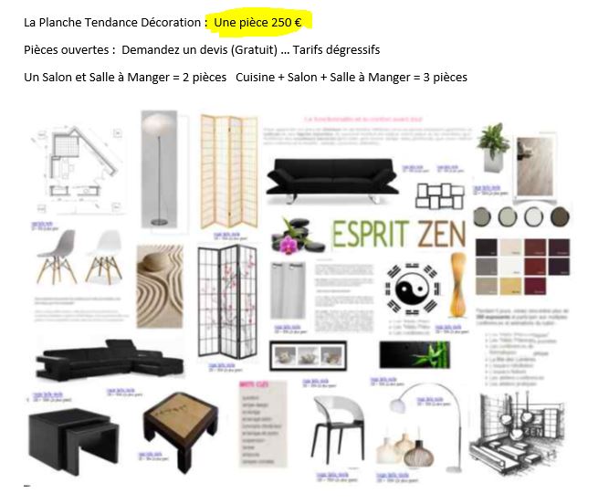 La planche Tendance Déco Amenagement de DecoEnLigne.org meilleure façon de démarrer économiquement un projet déco par Internet