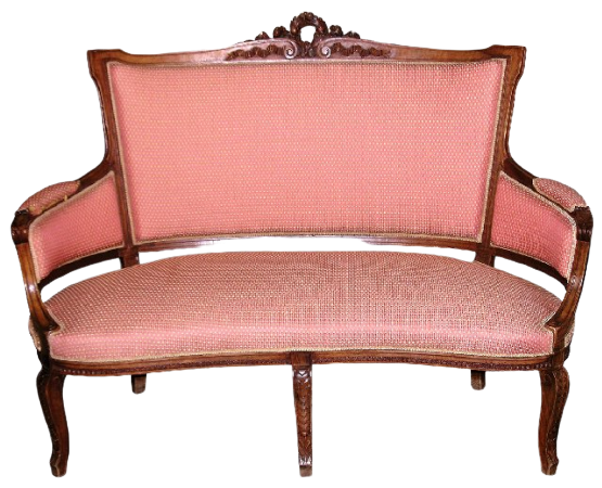 mobilier de style Louis XVI : Canapé rose