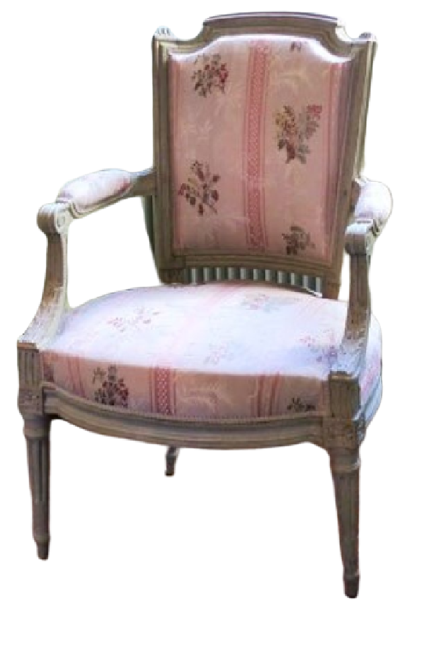 mobilier de style Louis XVI : Chaise avec dossier en chapeau