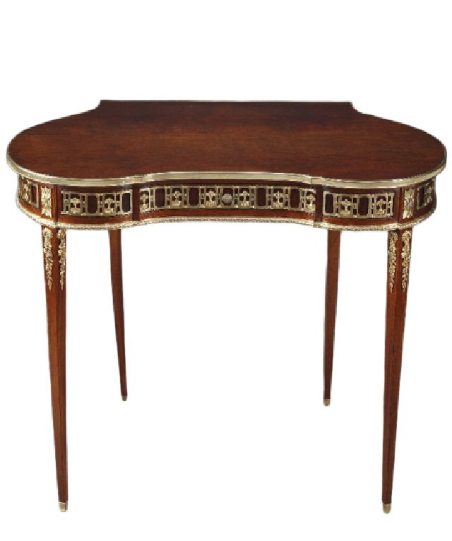 mobilier de style Louis XVI : table console en forme de rognon