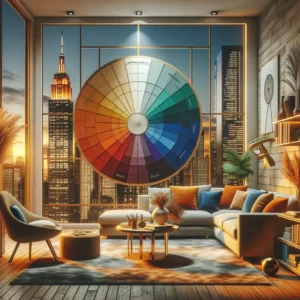 roue chromatique dans un salon